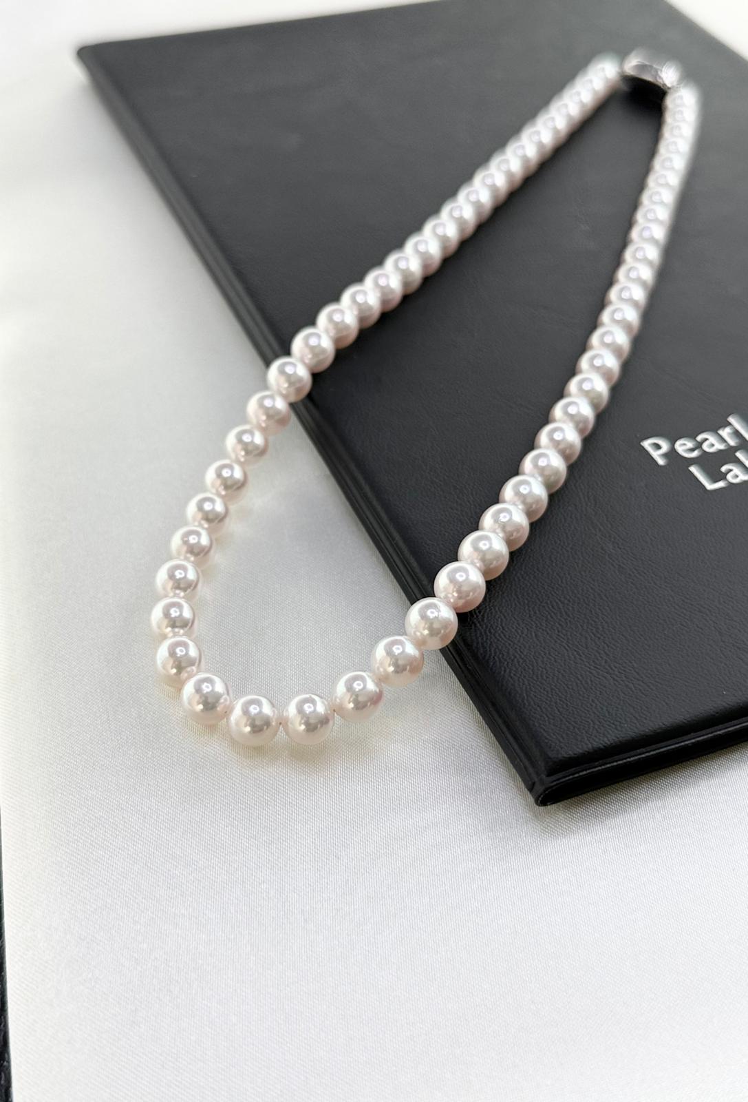 [Pre-order Only] TOP Grading Akoya Pearl Necklace with Certificate (Japan Pearl Science Laboratory)