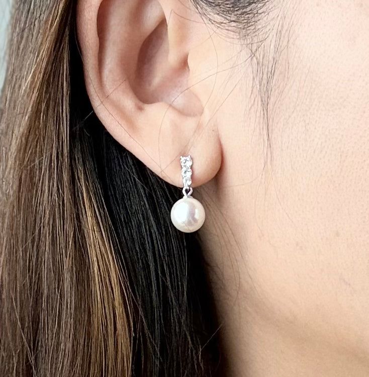 Elegant Lustre Freshwater Pearl (9-10mm) Earring | Pearl Jewellery for Every Occasion - Nexus8gg Jewellery