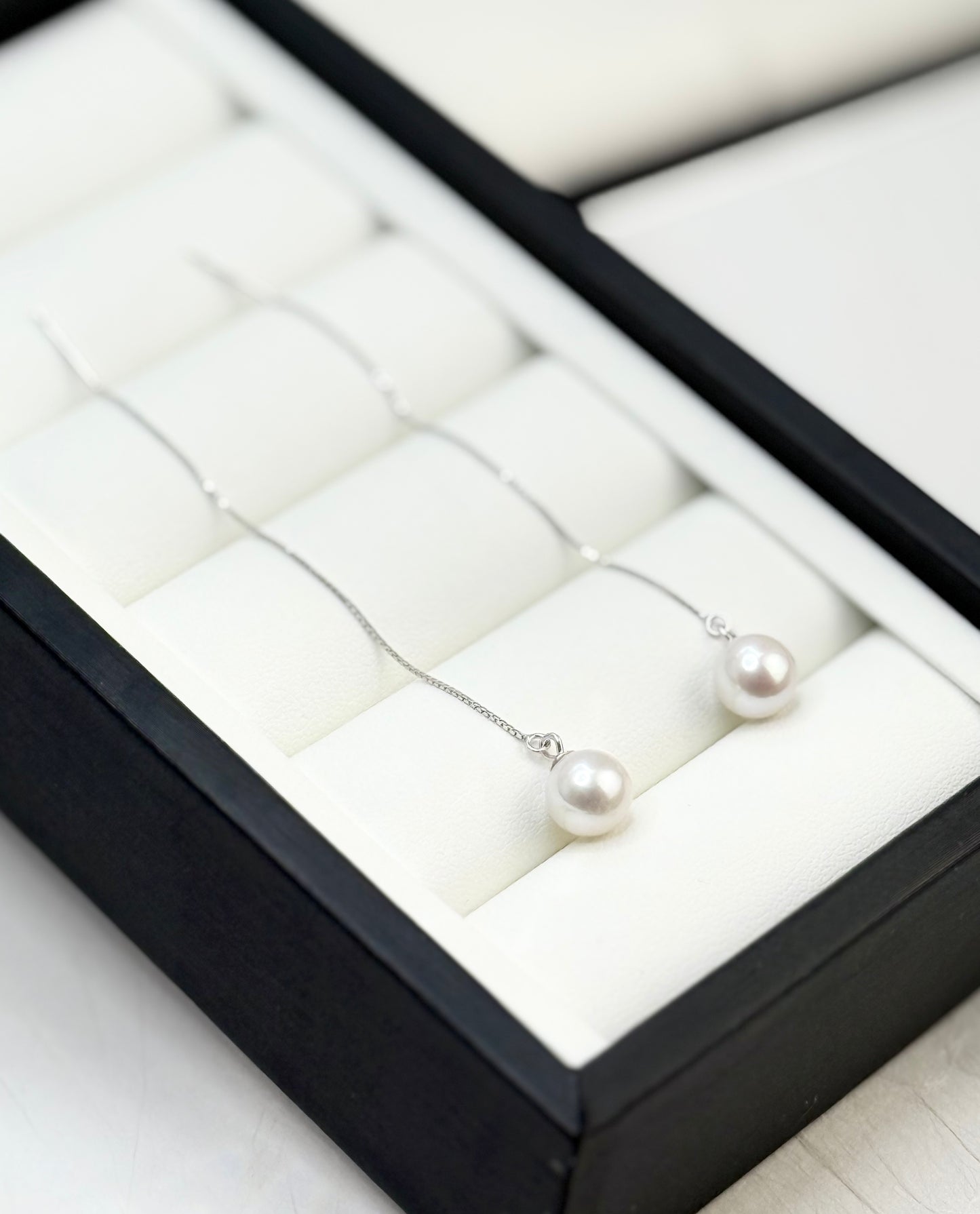 Classic Freshwater Pearl (8-8.5mm) Drop String Earrings | Perfect Pearl Jewellery for Every Occasion