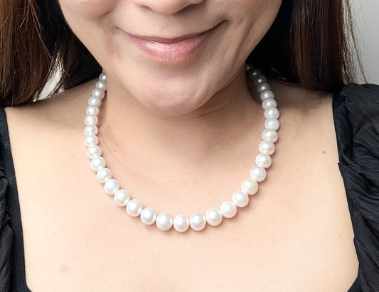 Elegant Freshwater Pearl Necklace  (9-11mm) - Nexus8gg Jewellery