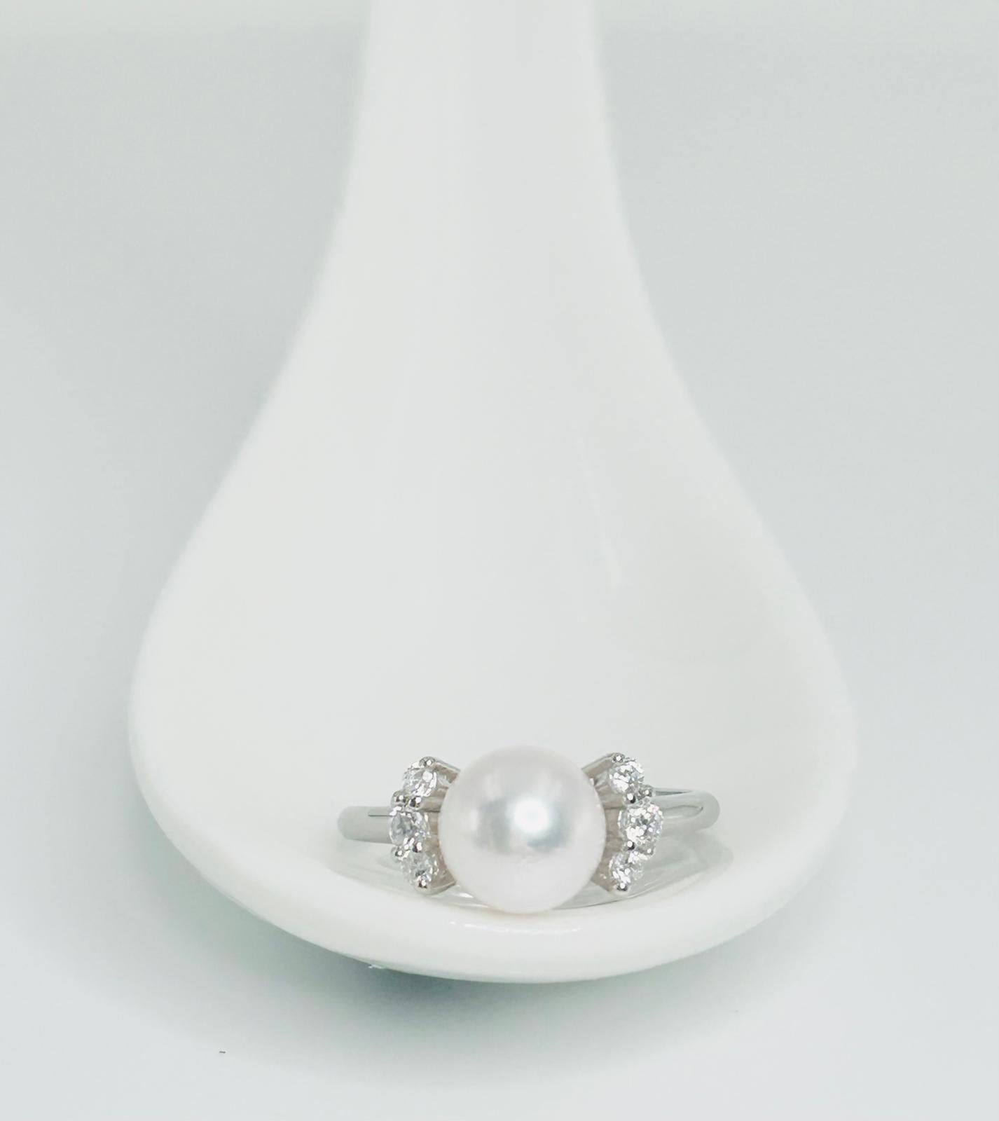 Top quality Akoya (7.5-8mm) Pearl Ring - Nexus8gg Jewellery