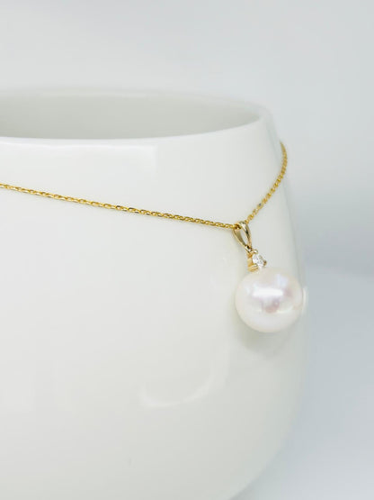 18K Gold Freshwater Pearl (11-11.5mm) Pendant - Nexus8gg Jewellery