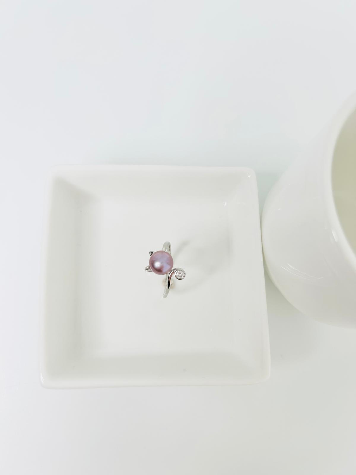 [Promo] Adorable Freshwater Pearls (7-8mm) Cat Ring - Nexus8gg Jewellery