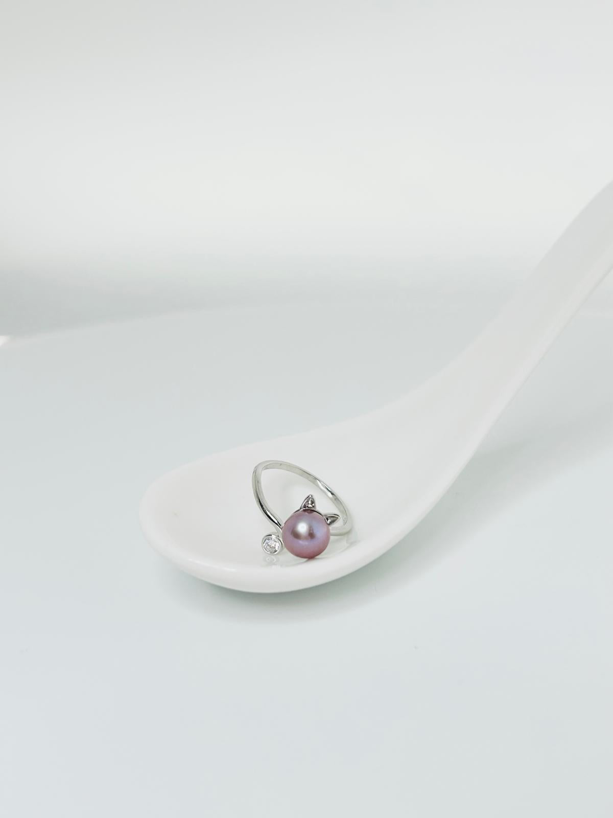 [Promo] Adorable Freshwater Pearls (7-8mm) Cat Ring - Nexus8gg Jewellery