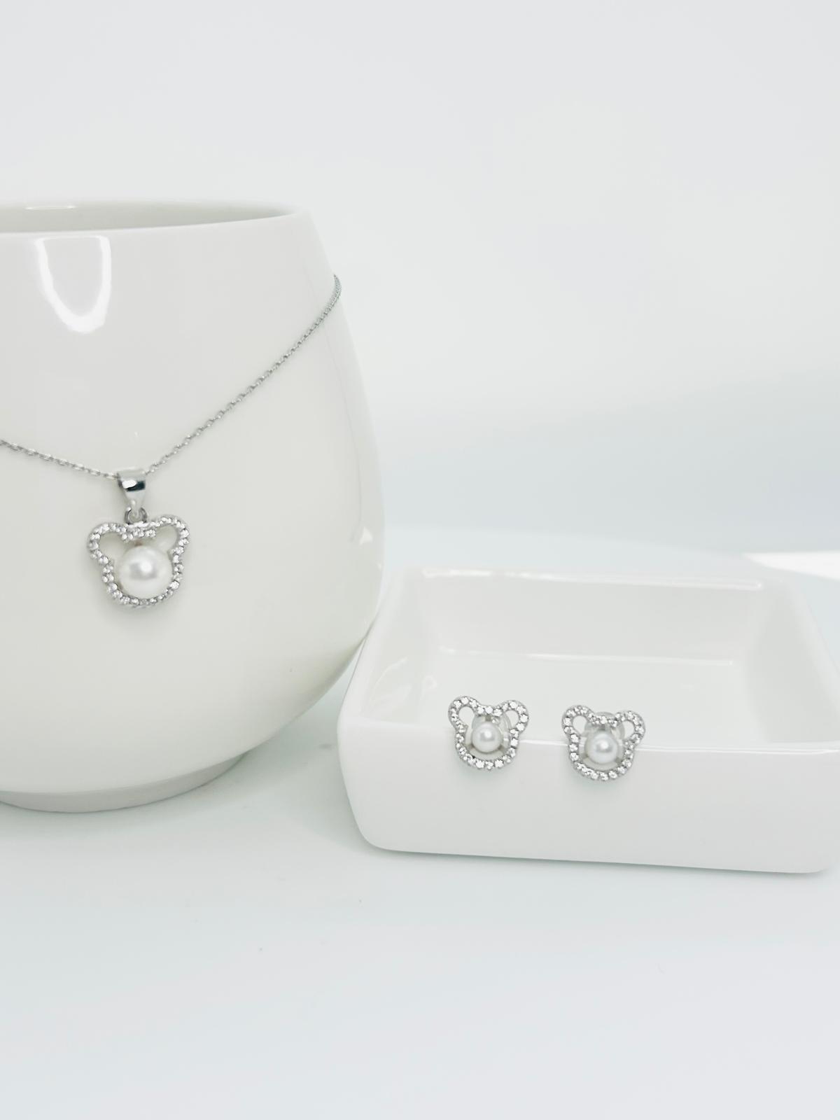 [Promo] Aurora Bear Pendant (6.5-7mm) and Earring (4-4.5mm) Set - Nexus8gg Jewellery