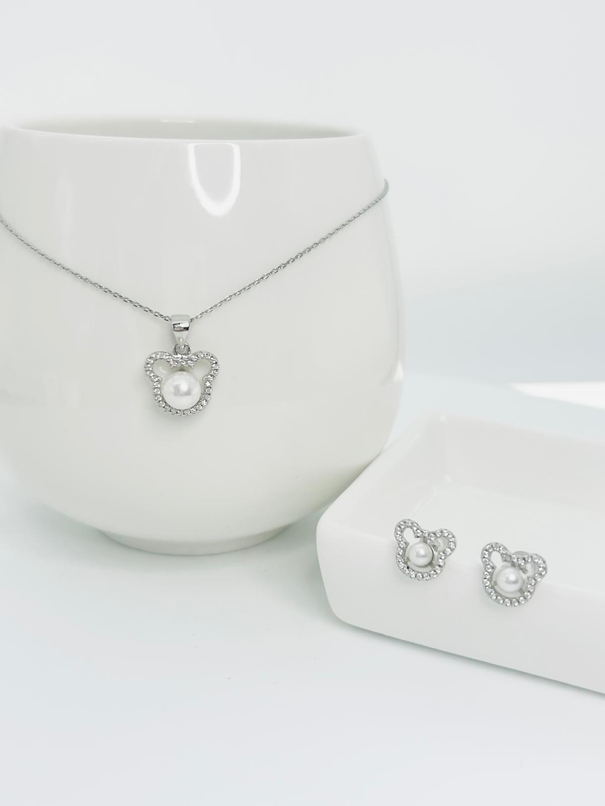 [Promo] Aurora Bear Pendant (6.5-7mm) and Earring (4-4.5mm) Set - Nexus8gg Jewellery