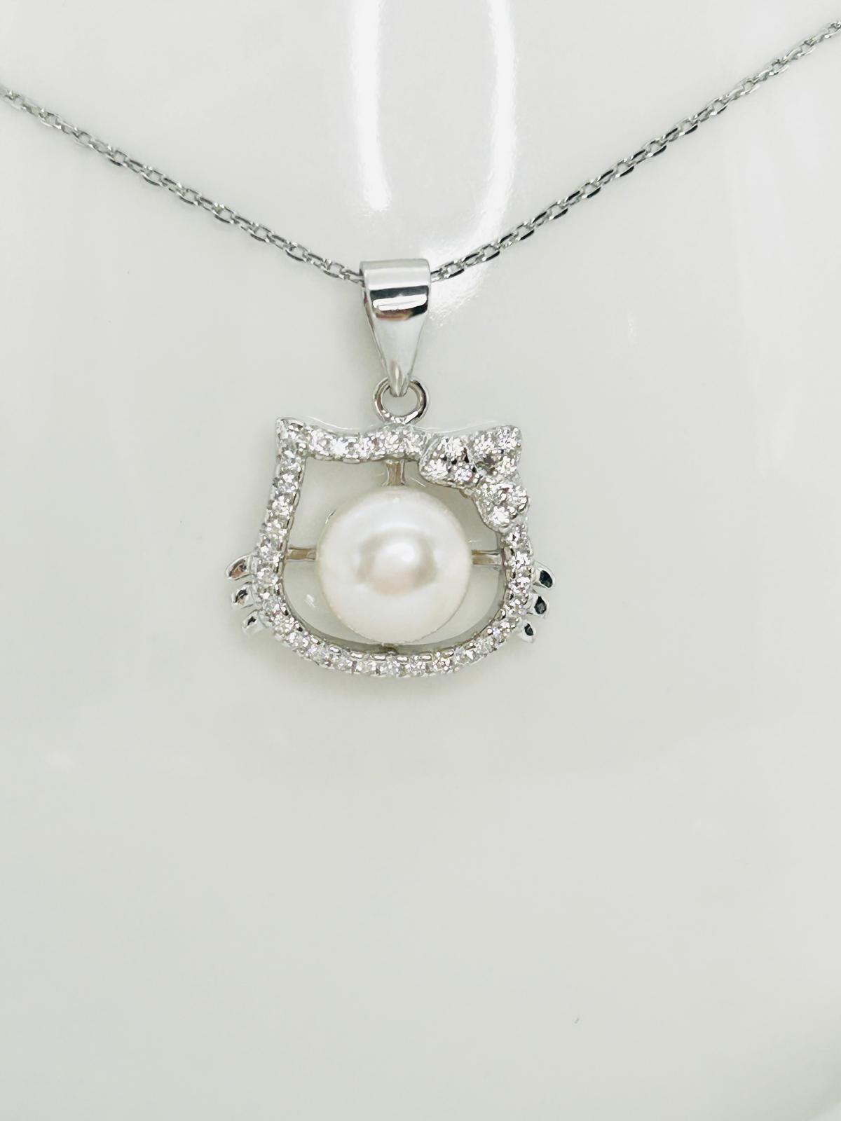 [Promo] Aurora Kitty Pearl Pendant (6.5-7mm) and Earring (6.5-7mm) Set - Nexus8gg Jewellery