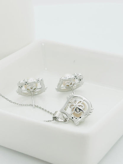 [Promo] Aurora Kitty Pearl Pendant (6.5-7mm) and Earring (6.5-7mm) Set - Nexus8gg Jewellery