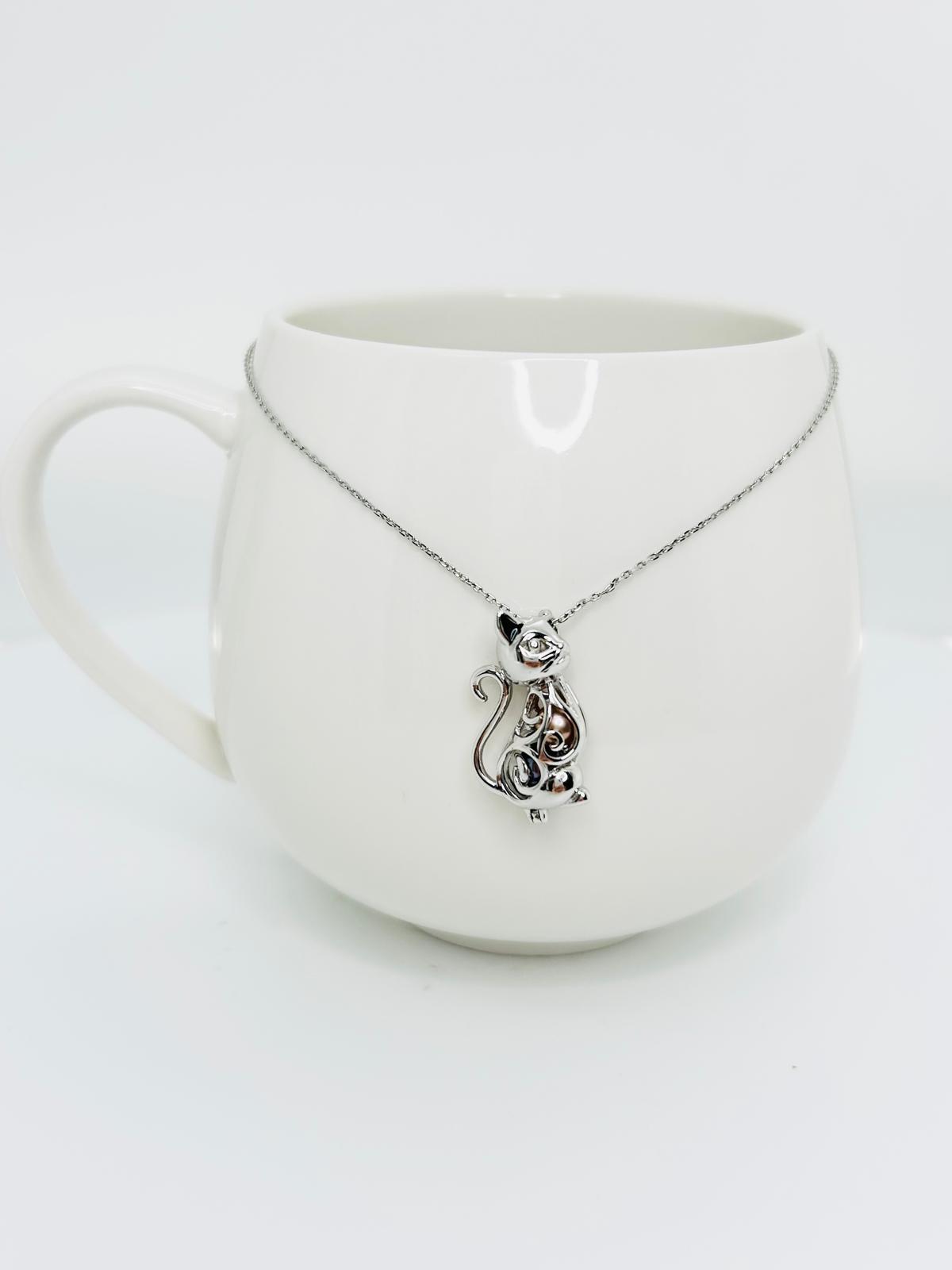 [Promo] Charming Cat Pendant with Hidden Pearls – Unique Pearl Jewellery - Nexus8gg Jewellery