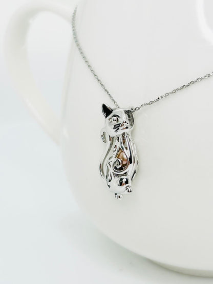 [Promo] Charming Cat Pendant with Hidden Pearls – Unique Pearl Jewellery - Nexus8gg Jewellery