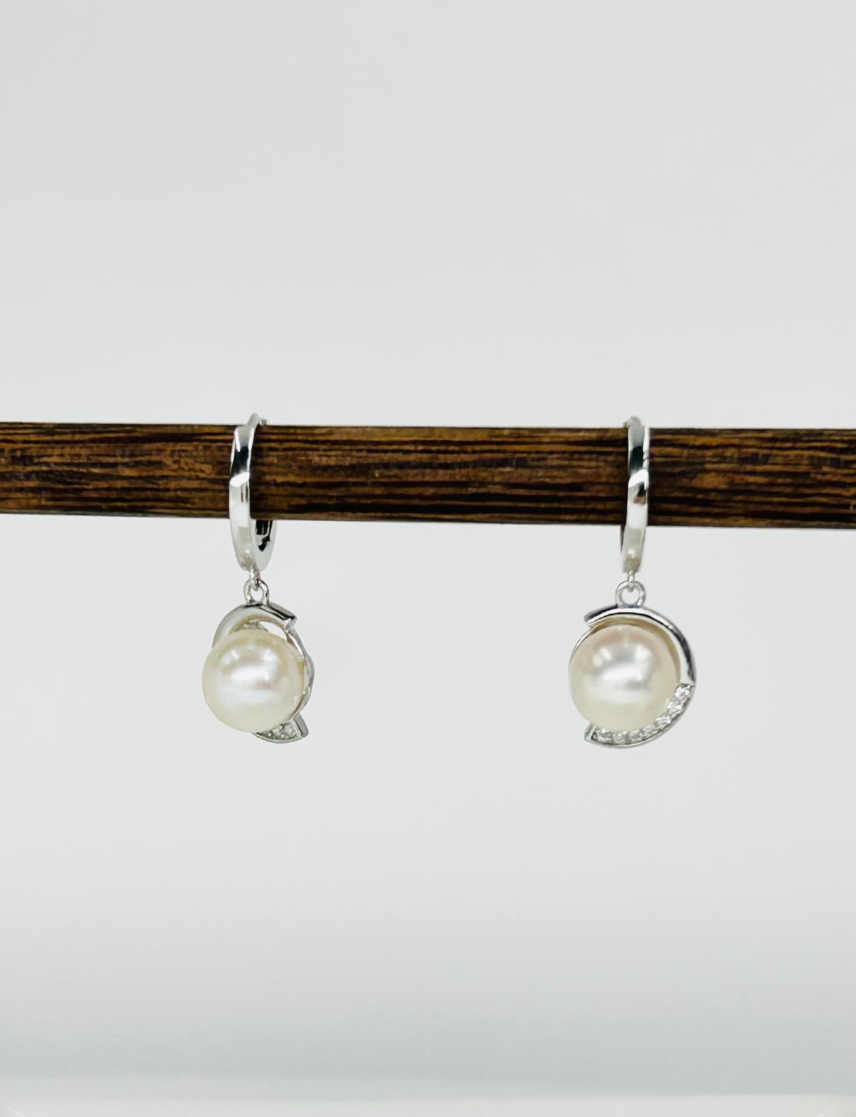 [Promo] Classic Freshwater Pearl (7mm) Hoop Earrings (Small) - Nexus8gg Jewellery