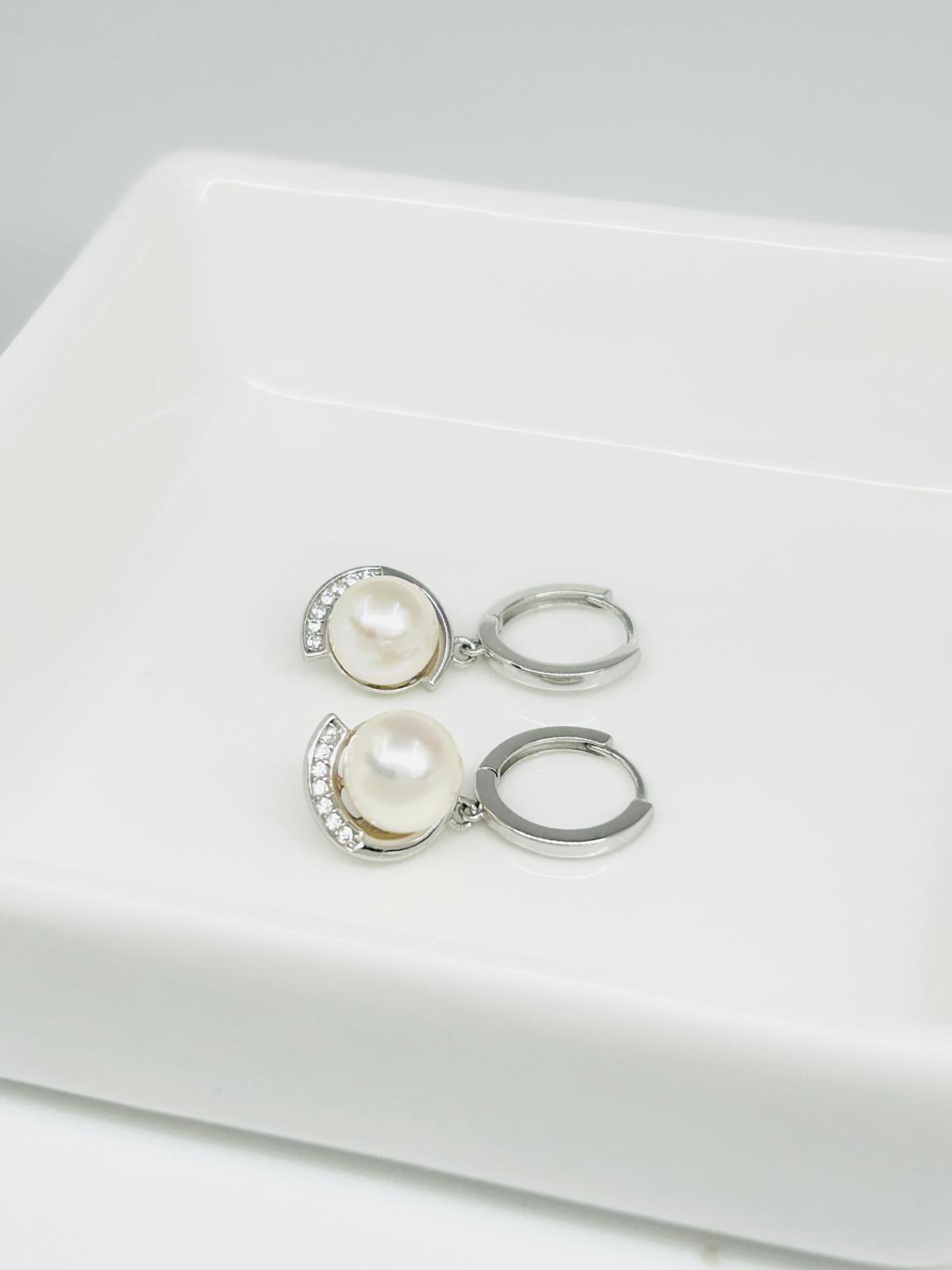 [Promo] Classic Freshwater Pearl (7mm) Hoop Earrings (Small) - Nexus8gg Jewellery