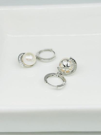 [Promo] Classic Freshwater Pearl (7mm) Hoop Earrings (Small) - Nexus8gg Jewellery