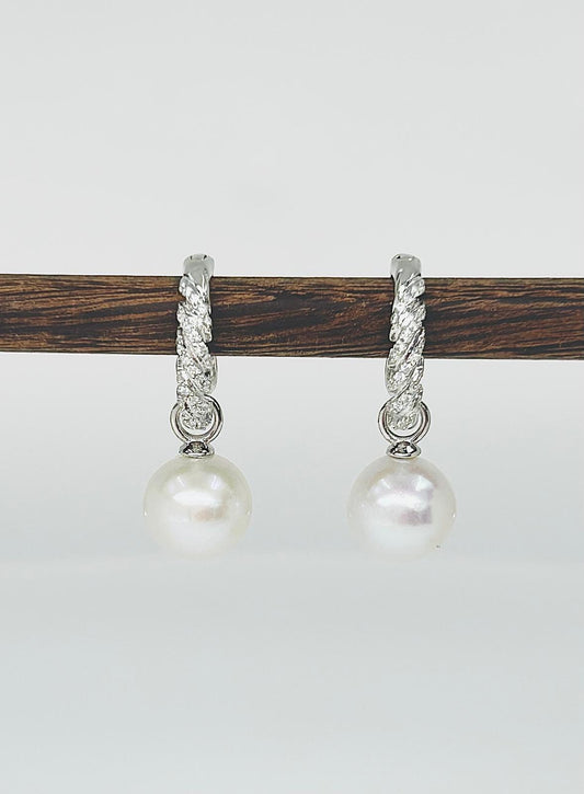 Elegant Freshwater Pearl (9mm) Drop Earrings - Nexus8gg Jewellery