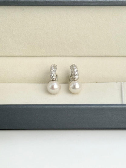 Elegant top lustre Freshwater Pearl (8.5-9mm) Earring | Perfect Pearl Jewellery for Every Occasion - Nexus8gg Jewellery