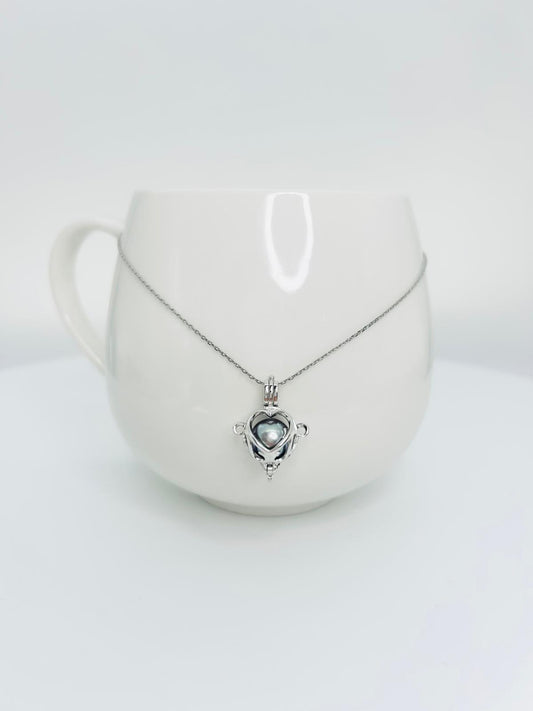 [Promo] Halloween Heart-shaped Pendant with Hidden Pearl – Unique Jewellery Design | Singapore - Nexus8gg Jewellery