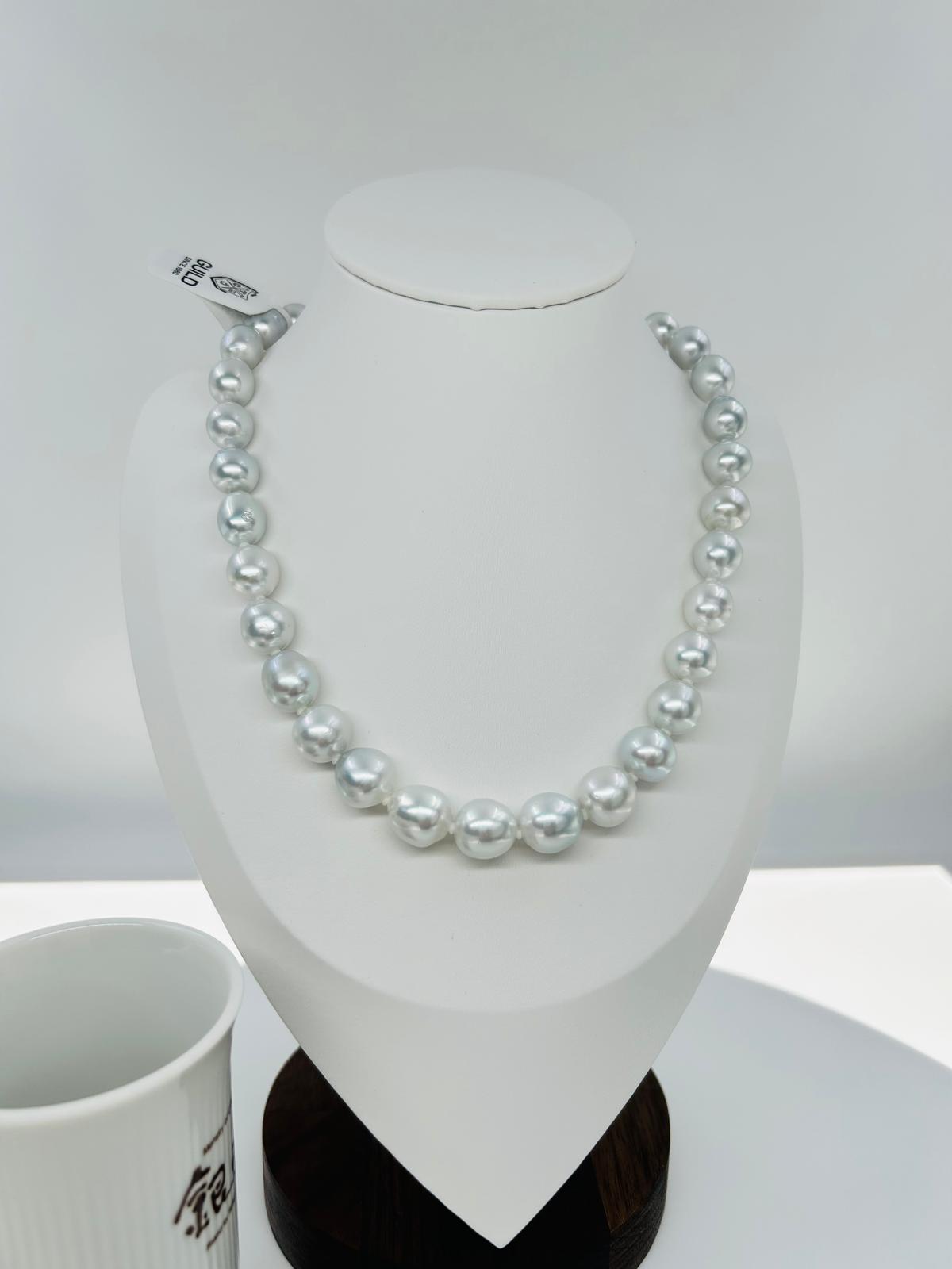 Top Grading South Sea Blue Blood Pearl (8-11mm) Necklace with GUID certificate - Nexus8gg Jewellery