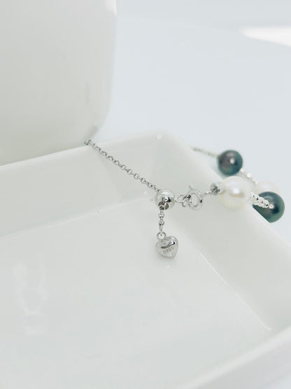 Elegant Bracelet with Tahitian (8-9mm) and Freshwater (7.5-8mm) Pearls with extensible chain - Nexus8gg Jewellery