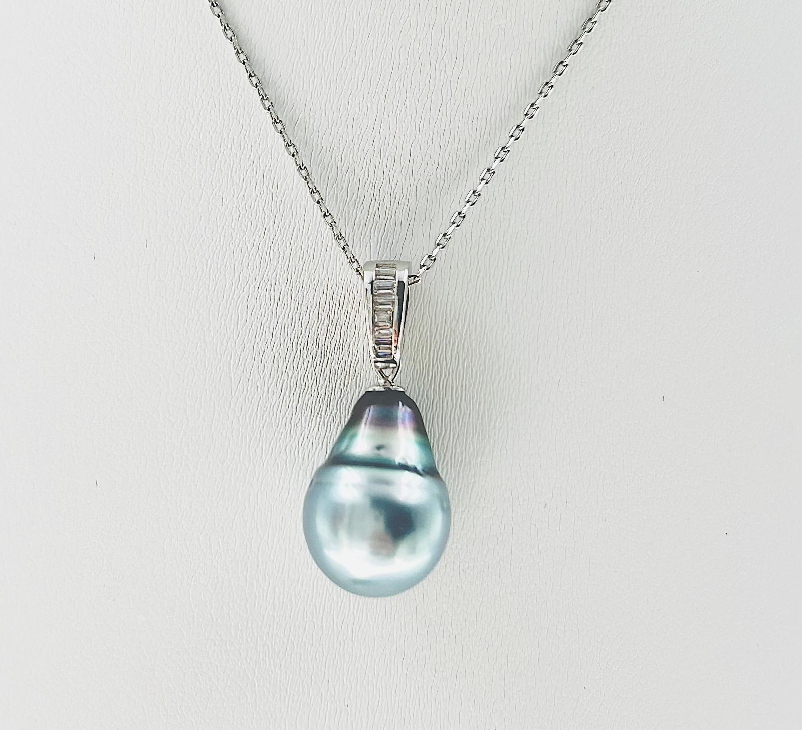 Elegant Tahitian Baroque Pearl (11 x 15mm) Pendant - Nexus8gg Jewellery